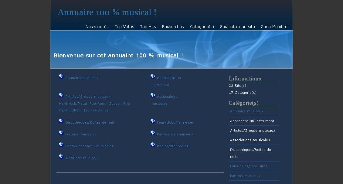 Annuaire 100 % musical !